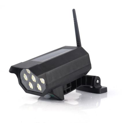 LED turvakaamera makett anduriga ja päikesepaneeliga LED/5W/5,5V 800 mAh IP65 + kaugjuhtimispuldiga