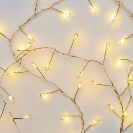 LED-valguskett, 100 LED, 2,7 m, soe valge, patareitoitega (3xAA)