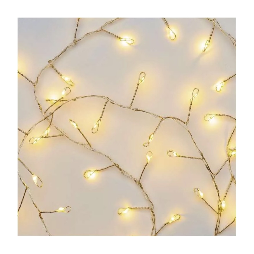 LED-valguskett, 100 LED, 2,7 m, soe valge, patareitoitega (3xAA)