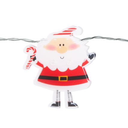 LED-valguskett 10xLED/2xAA, 1,35 m, soe valge, Santa