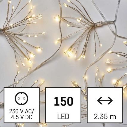 LED-valguskett 150xLED/5,35m soe valge