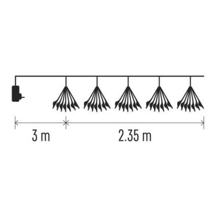 LED-valguskett 150xLED/5,35m soe valge