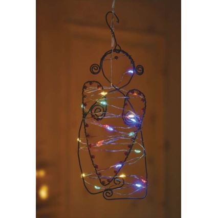 LED-valguskett, 20 LED, 2,4 m, patareitoitega (2×AA), mitmevärviline