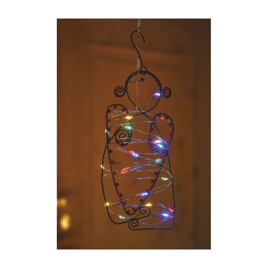 LED-valguskett, 20 LED, 2,4 m, patareitoitega (2×AA), mitmevärviline