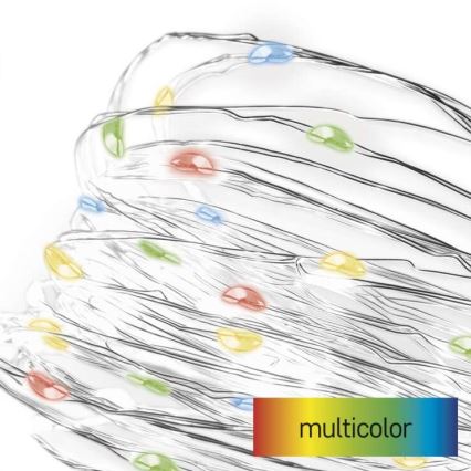LED-valguskett, 20 LED, 2,4 m, patareitoitega (2×AA), mitmevärviline
