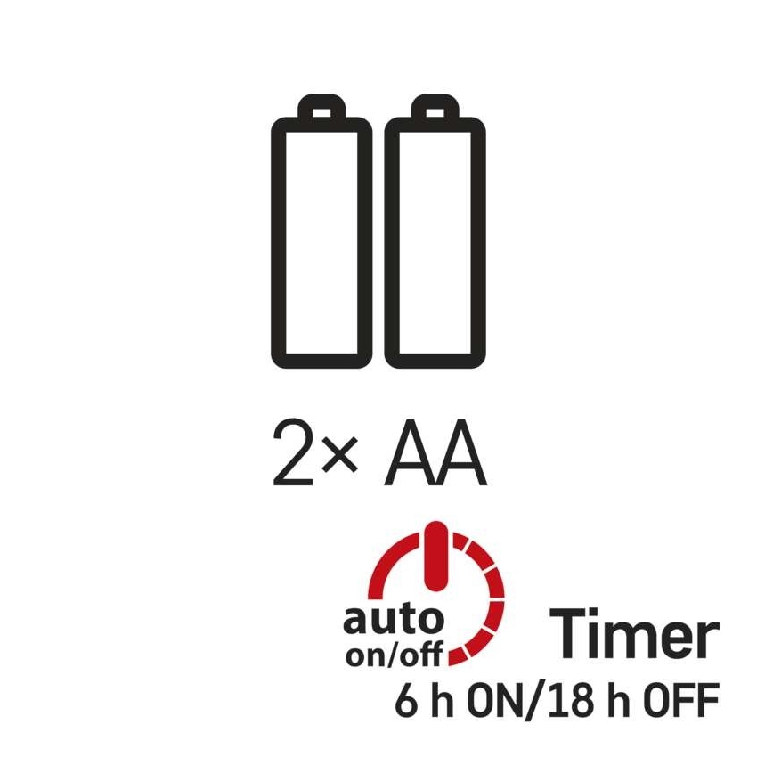 LED-valguskett, 20 LED, 2,4 m, patareitoitega (2×AA), mitmevärviline