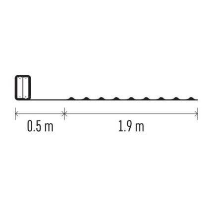 LED-valguskett, 20 LED, 2,4 m, patareitoitega (2×AA), mitmevärviline