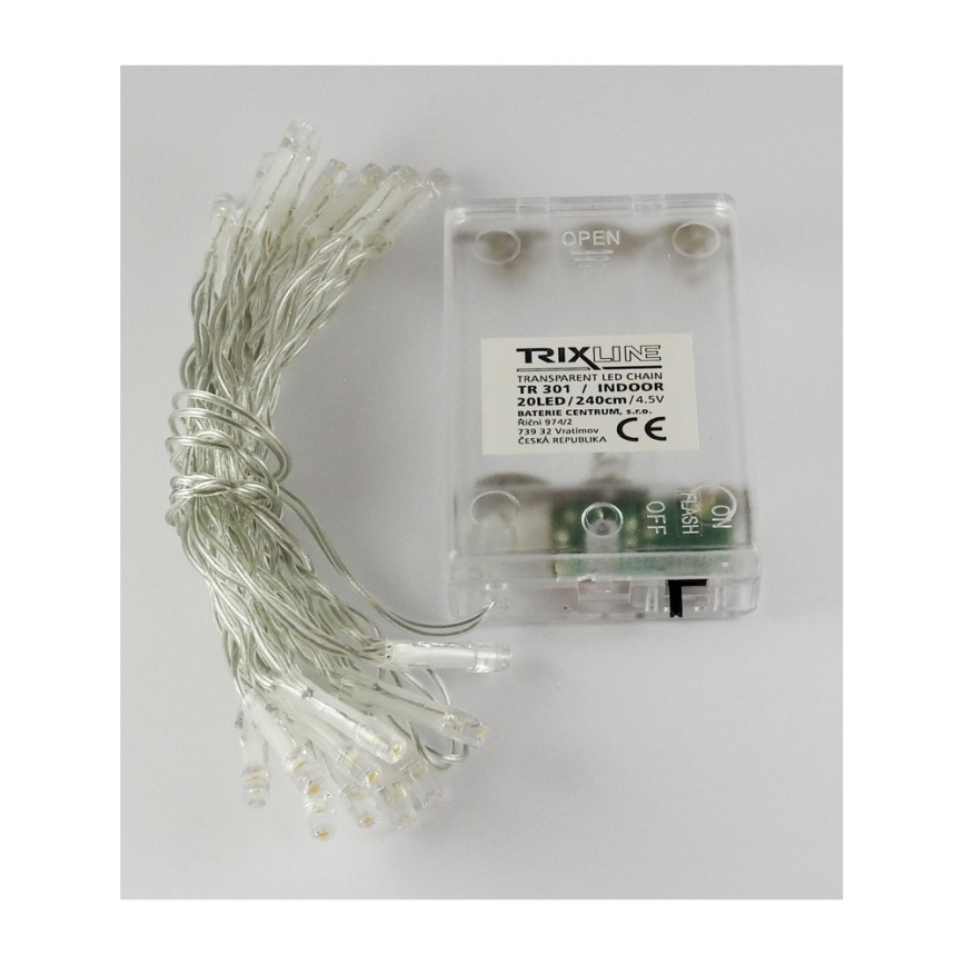 LED-valguskett 20xLED/2 funktsiooni 2,4m soe valge