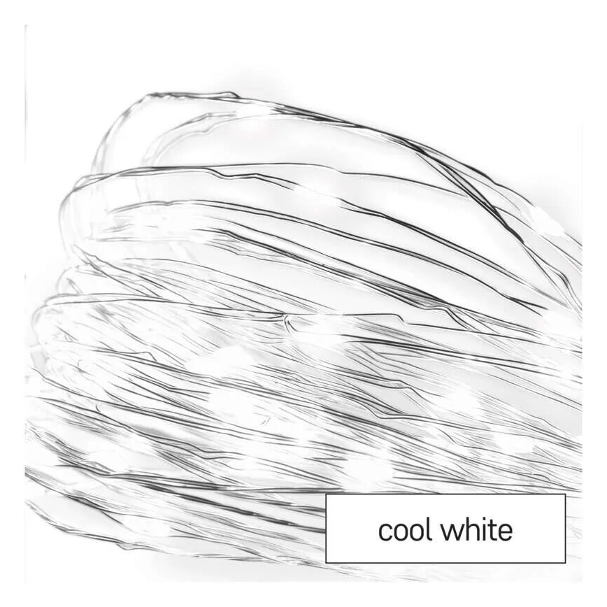 LED-valguskett 20xLED/2xAA 2,4 m külmvalge