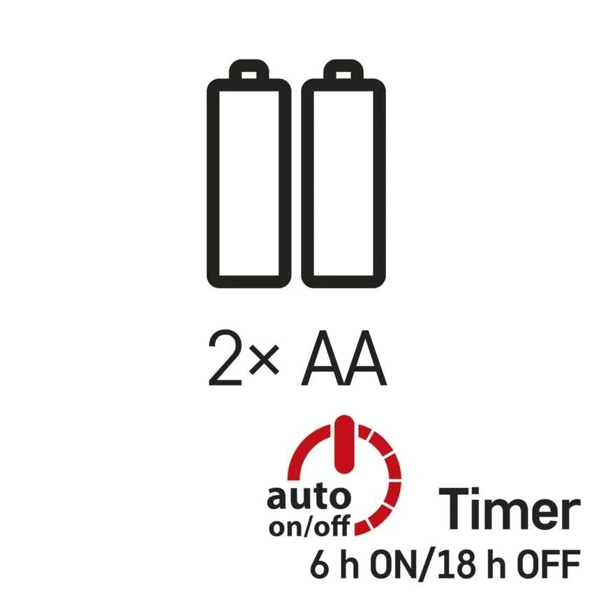 LED-valguskett 20xLED/2xAA 2,4 m külmvalge