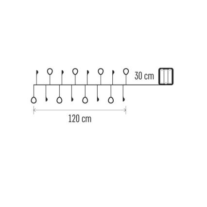 LED  valguskett 40xLED/3xAA 1,5 m soe valge