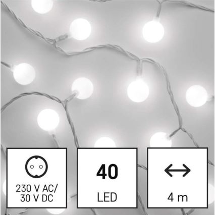 LED valguskett väliseks kasutamiseks 40xLED/9m IP44 külmvalge
