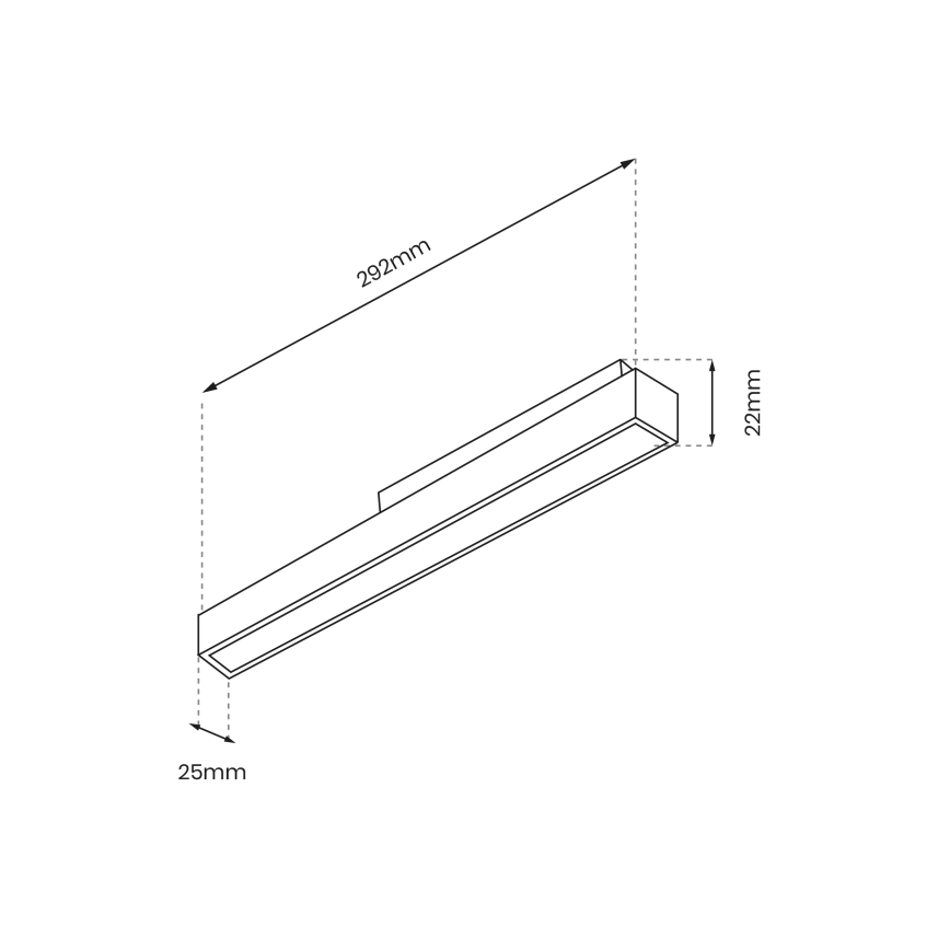 LED Valgusti rööbassüsteemile MAGNETIC TRACK 1xLED/12W/48V