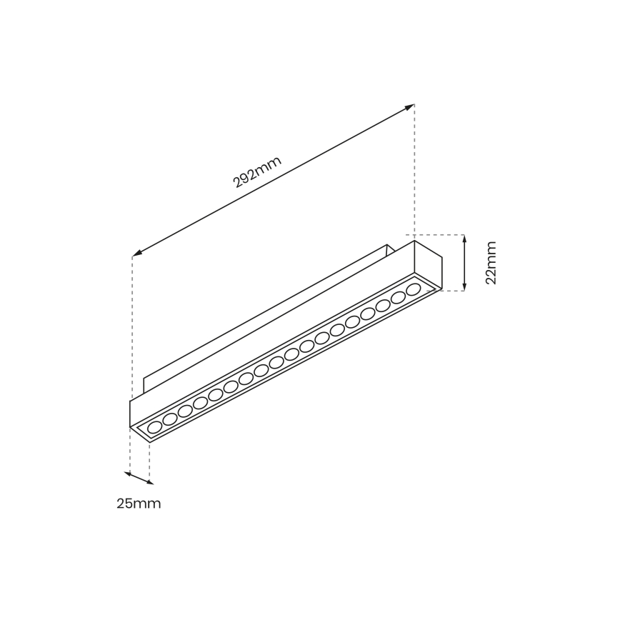 LED Valgusti rööbassüsteemile MAGNETIC TRACK LED/18W/48V 4000K