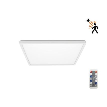LED Valgusti vannituppa koos liikumis- ja hämardusanduriga NIVERA LED/12W/230V IP54 3000/4000/6000K 22,5x22,5 cm valge + kaugjuhtimispult