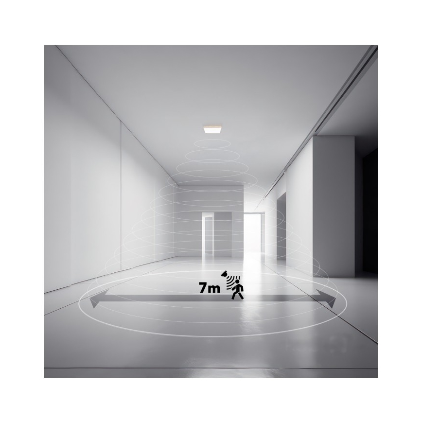 LED Valgusti vannituppa koos liikumis- ja hämardusanduriga NIVERA LED/12W/230V IP54 3000/4000/6000K 22,5x22,5 cm valge + kaugjuhtimispult