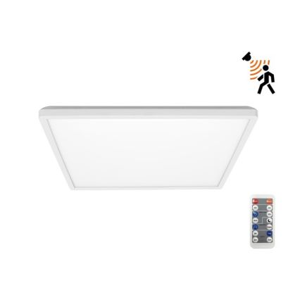 LED Valgusti vannituppa koos liikumis- ja hämardusanduriga NIVERA LED/18W/230V IP54 3000/4000/6000K 30x30 cm valge + kaugjuhtimispult