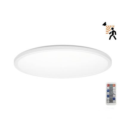 LED Valgusti vannituppa koos liikumis- ja hämardusanduriga NIVERA LED/18W/230V IP54 3000/4000/6000K d. 30 cm valge + kaugjuhtimispult
