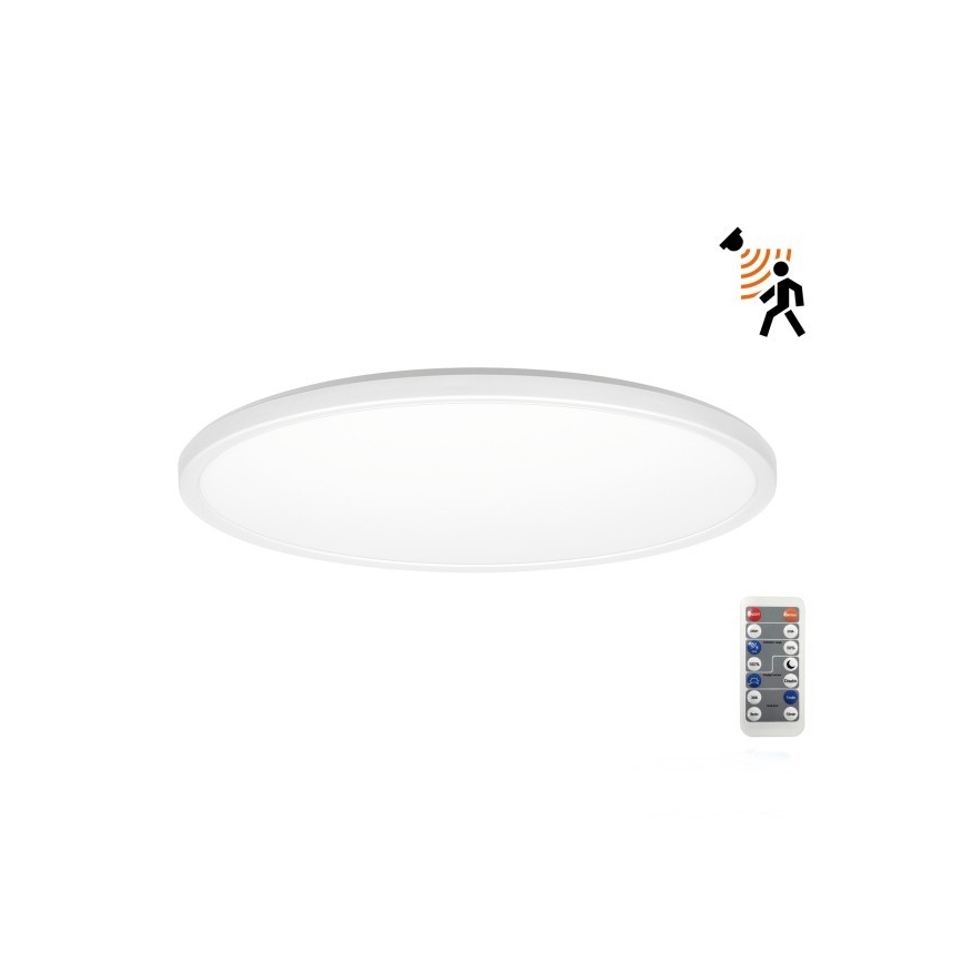 LED Valgusti vannituppa koos liikumis- ja hämardusanduriga NIVERA LED/18W/230V IP54 3000/4000/6000K d. 30 cm valge + kaugjuhtimispult