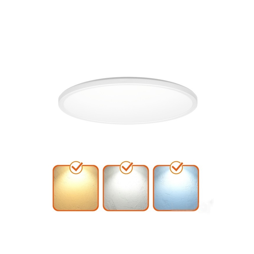 LED Valgusti vannituppa koos liikumis- ja hämardusanduriga NIVERA LED/18W/230V IP54 3000/4000/6000K d. 30 cm valge + kaugjuhtimispult