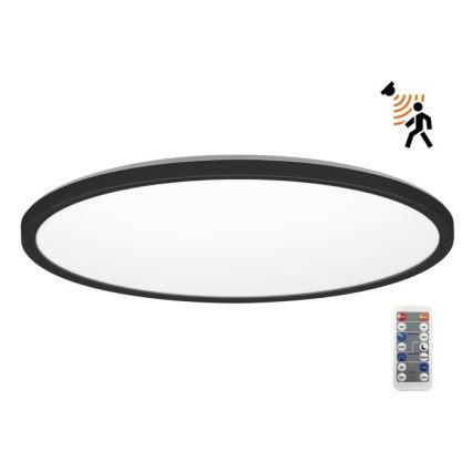 LED Valgusti vannituppa koos liikumis- ja hämardusanduriga NIVERA LED/32W/230V IP54 3000/4000/6000K d. 42 cm must + kaugjuhtimispult
