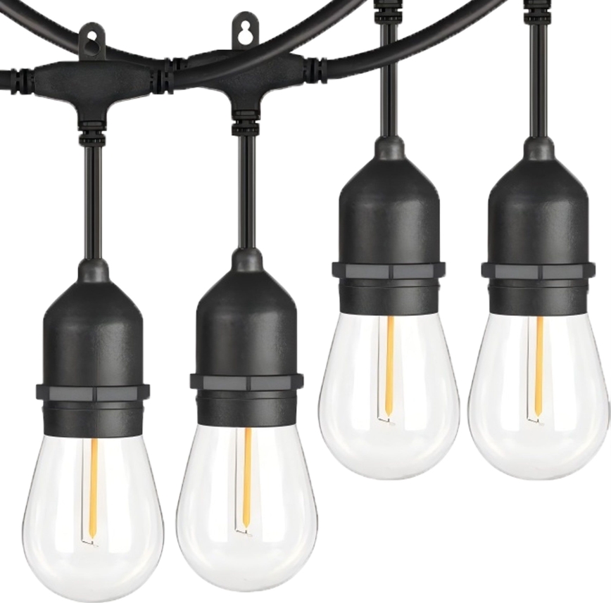 LED Väli dekoratiivne kett 10xE27/1W/230V 10 m IP65 must