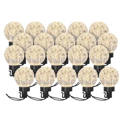 LED Väli dekoratiivne kett 20xLED/12,6m IP44 soe valge