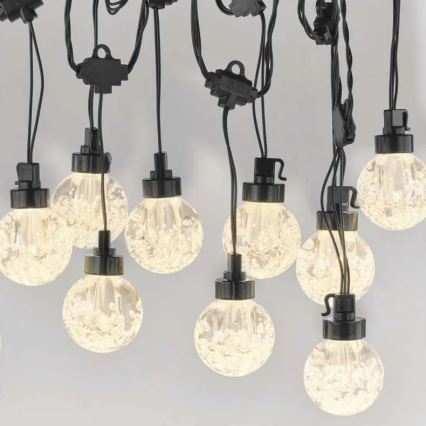 LED Väli dekoratiivne kett 20xLED/12,6m IP44 soe valge