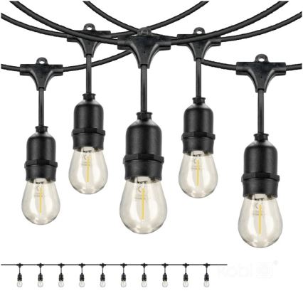 LED Väli dekoratiivne kett BAJA ST64 10xE27/1W/230V 10,9m IP44 soe valge