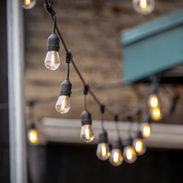 LED Väli dekoratiivne kett BAJA ST64 15xE27/1W/230V 15,9m IP44 soe valge