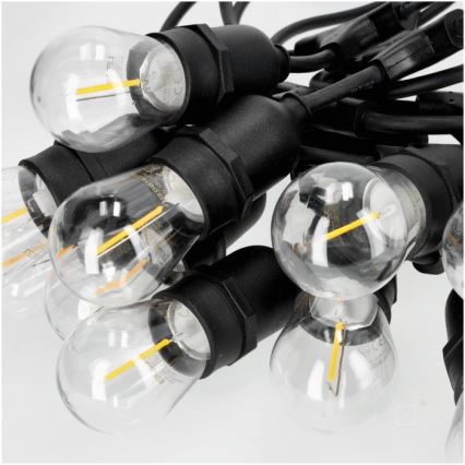 LED Väli dekoratiivne kett BAJA ST64 20xE27/1W/230V 20,9m IP44 soe valge