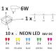 LED Väli dekoratiivne kett PARTY NEON 7,6 m 10xE27/0,6W/36V IP44