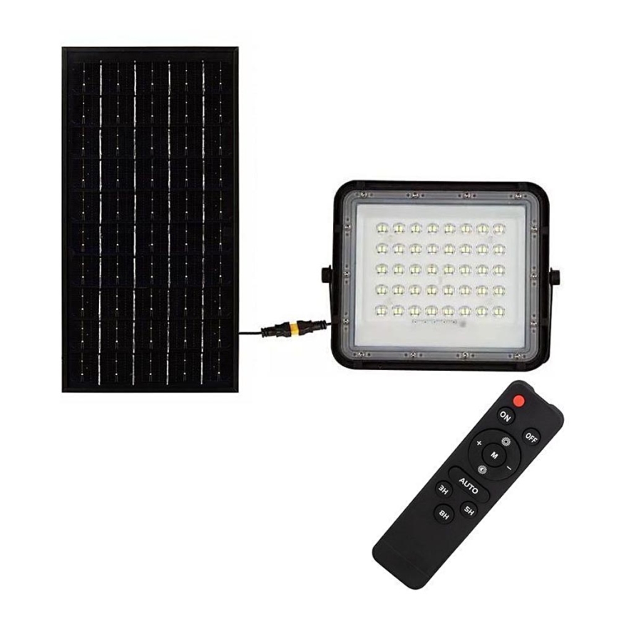 LED Väli Hämardatav päikesepaneeliga prožektor LED/10W/3,2V IP65 4000K 6000 mAh must + kaugjuhtimispult