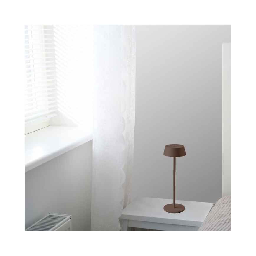 LED Väli hämardatav puutetundlik laetav laualamp LED/2W/5V 4400 mAh IP54 pruun