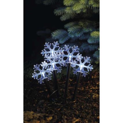LED Väli jõulukaunistus 5xLED/3xAA IP44 lumehelbed