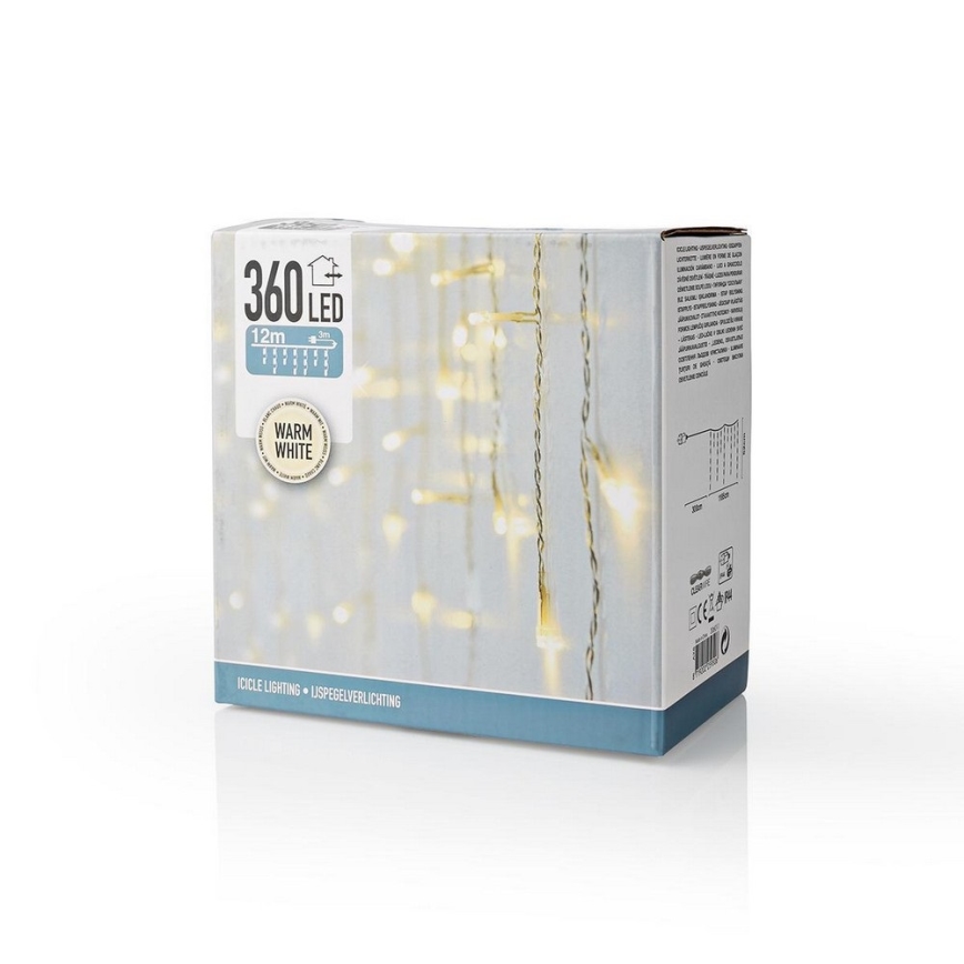 LED Väli jõuluteemaline valguskardin 360xLED/230V IP44