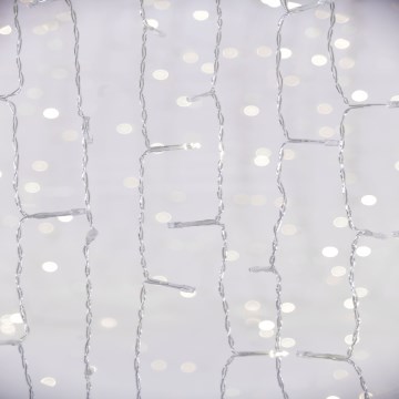LED Väli jõuluteemaline valguskardin CURTAIN 480xLED/8,4W/230V 3x3 m IP44 külm valge