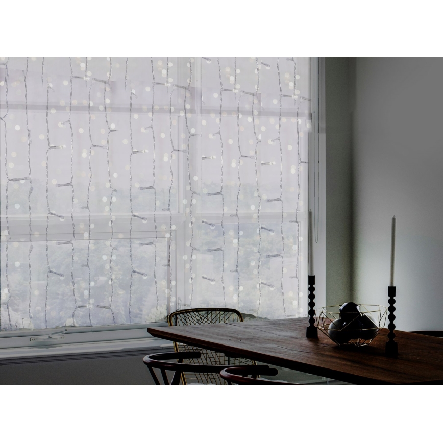 LED Väli jõuluteemaline valguskardin CURTAIN 480xLED/8,4W/230V 3x3 m IP44 külm valge