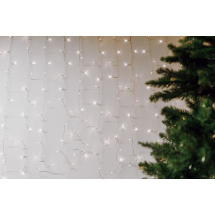 LED Väli jõuluteemaline valguskardin CURTAIN 480xLED/8,4W/230V 3x3 m IP44 külm valge