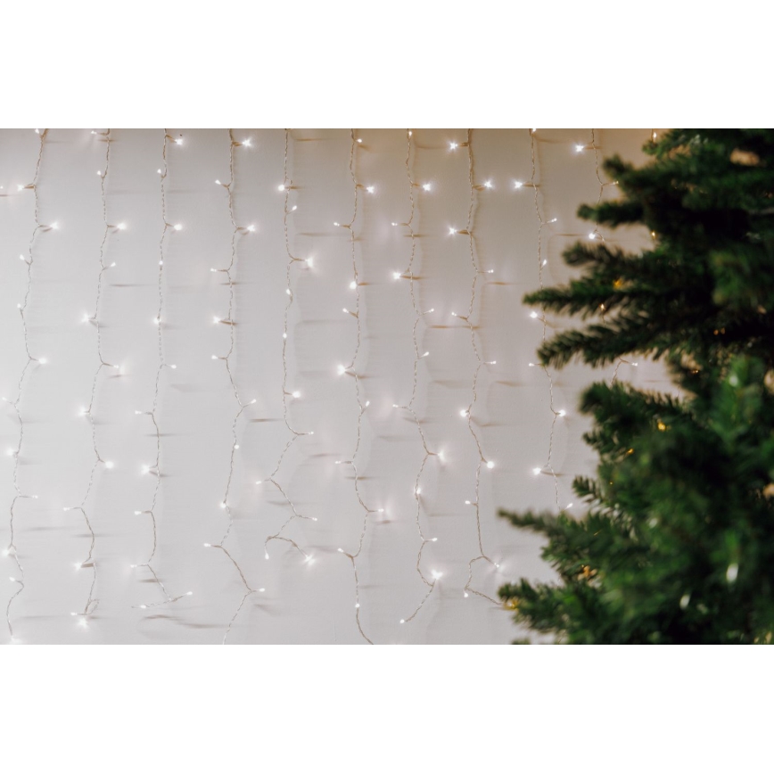 LED Väli jõuluteemaline valguskardin CURTAIN 480xLED/8,4W/230V 3x3 m IP44 külm valge