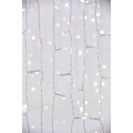 LED Väli jõuluteemaline valguskardin CURTAIN 480xLED/8,4W/230V 3x3 m IP44 külm valge