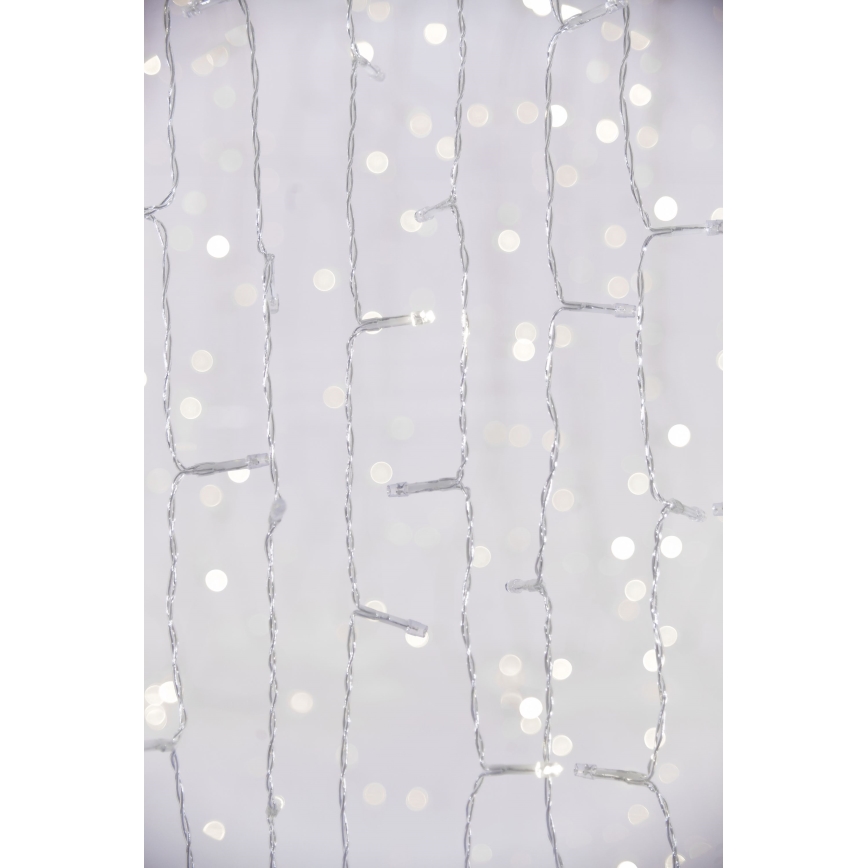 LED Väli jõuluteemaline valguskardin CURTAIN 480xLED/8,4W/230V 3x3 m IP44 külm valge