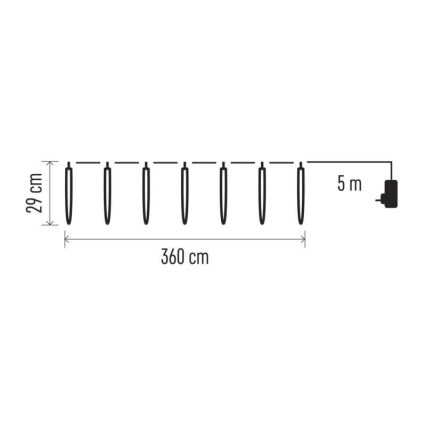 LED Väli jõuluteemaline valguskett 140xLED/8,6m IP44