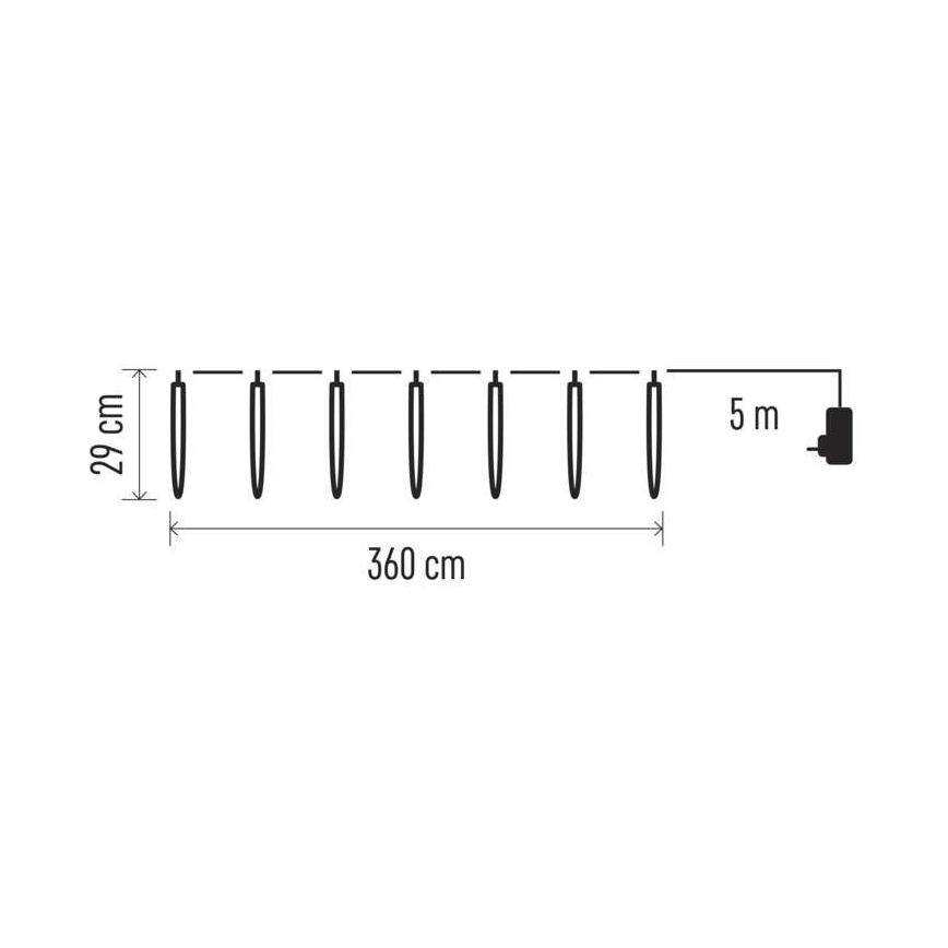 LED Väli jõuluteemaline valguskett 140xLED/8,6m IP44