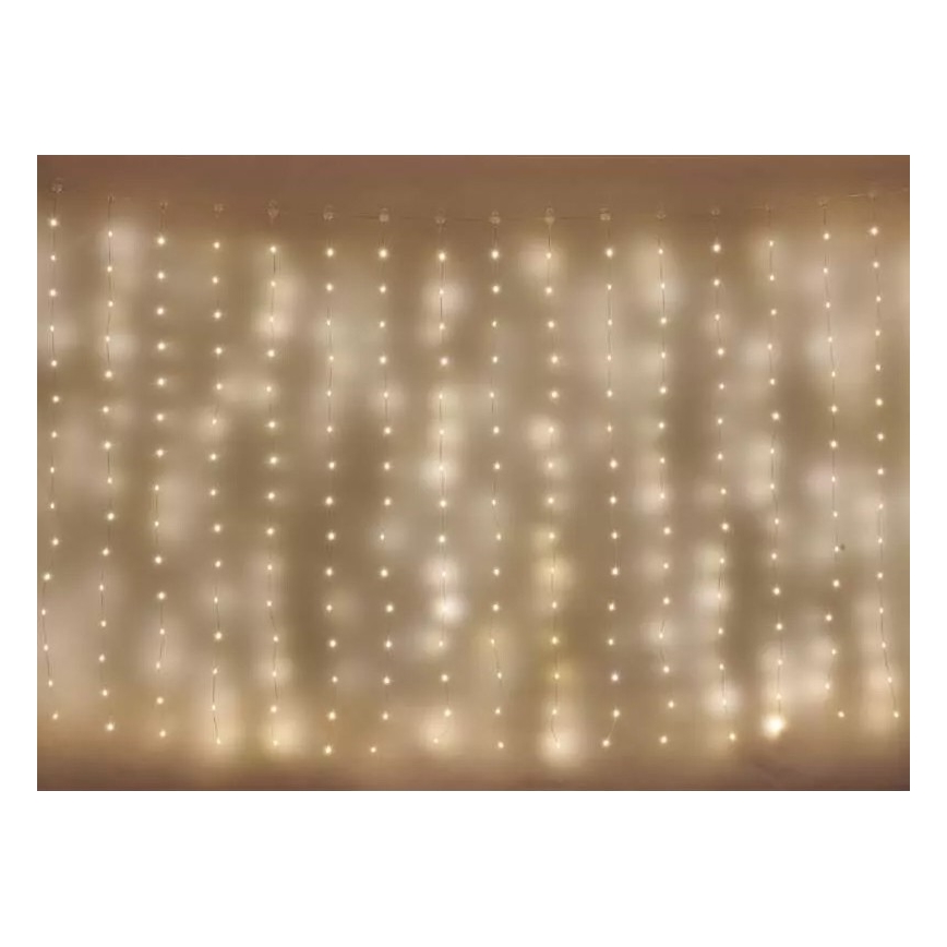 LED Väli jõuluteemaline valguskett 180xLED/8 funktsiooni 6,7 m IP44 soe valge
