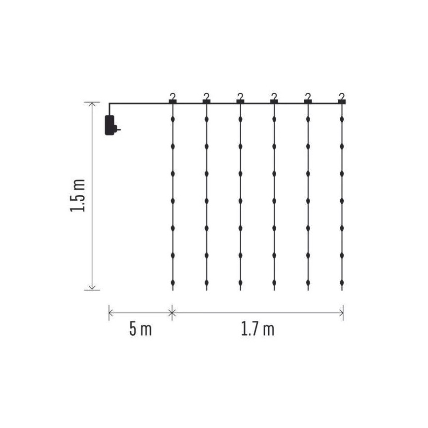 LED Väli jõuluteemaline valguskett 180xLED/8 funktsiooni 6,7 m IP44 soe valge