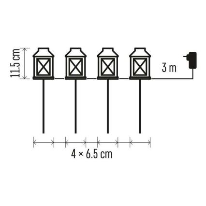 LED Väli kaunistus 4xLED/5W/230V IP44