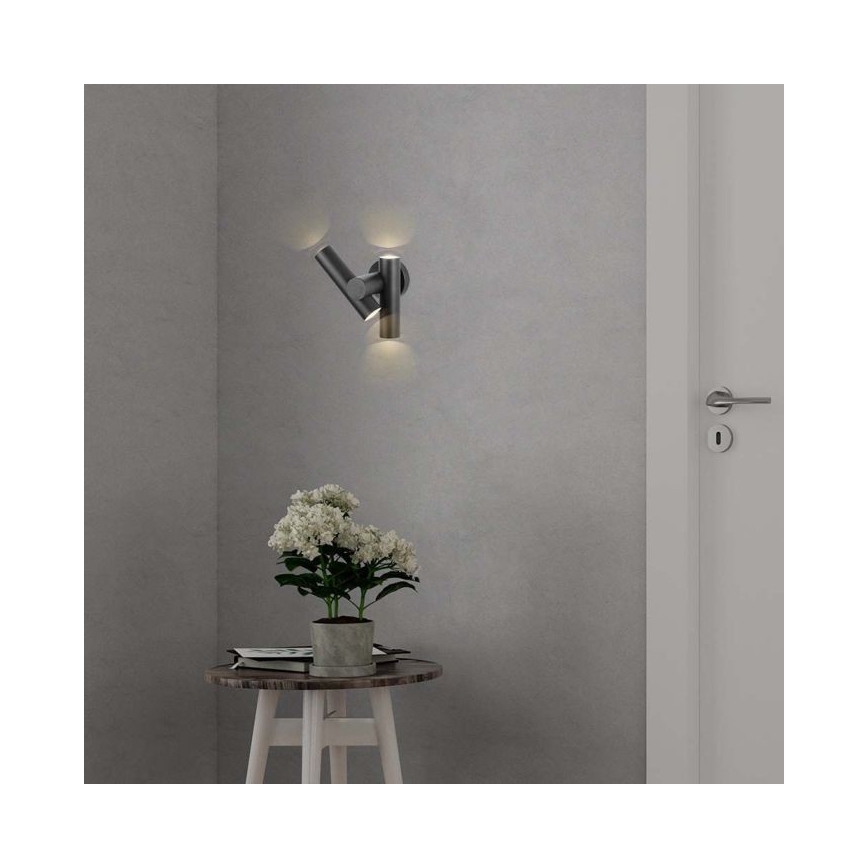 LED Paindlik väli kohtvalgusti 2xLED/3W/230V 4000K IP44 must