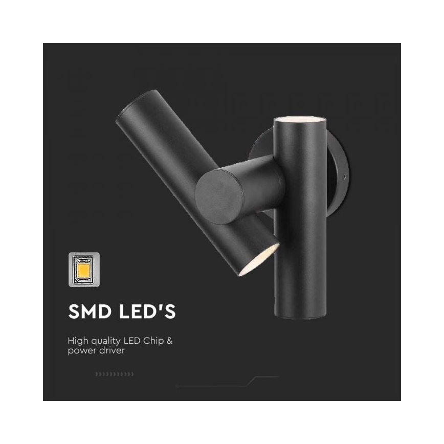 LED Paindlik väli kohtvalgusti 2xLED/3W/230V 4000K IP44 must