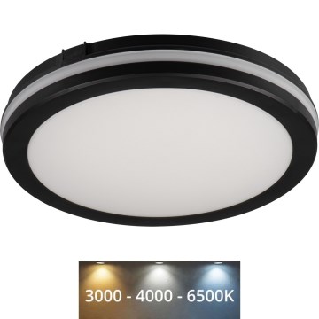 LEd Väli laevalgusti BENO E LED/12W/230V 3000/4000/6500K d. 20 cm IP65 must
